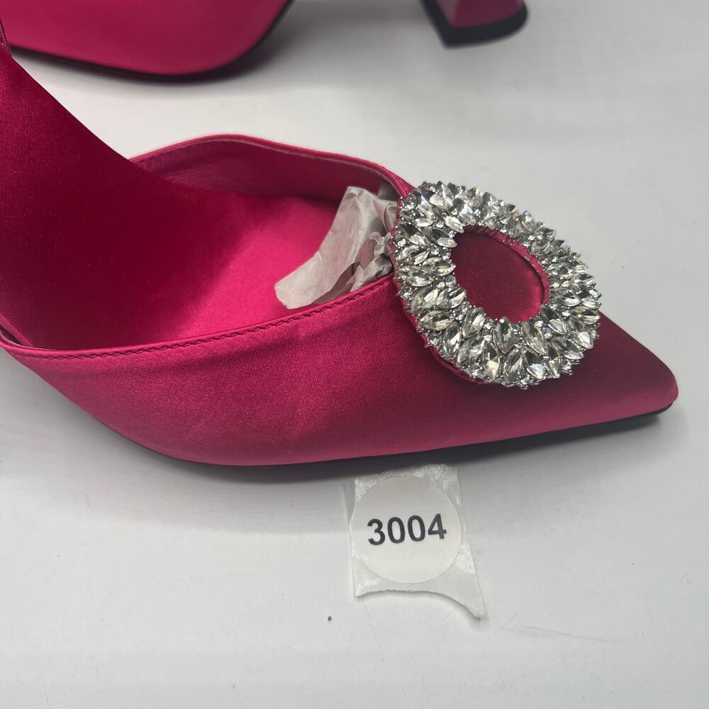 Jeffrey Campbell X Free People Women Fabric Pump Heel Pink Shoes Size 8.5 - Picture 6 of 8